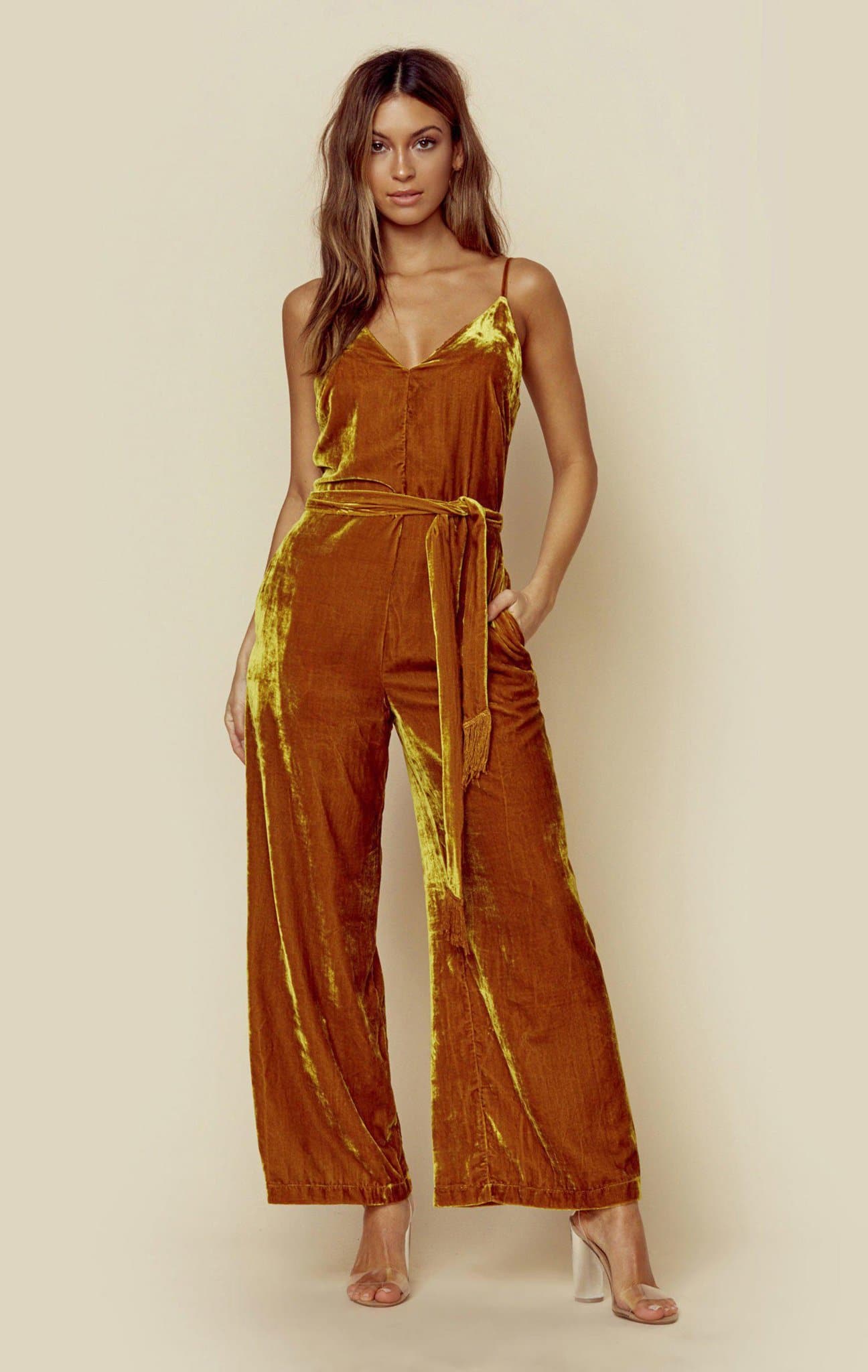 ASTR THE LABEL HEY HEY HEY JUMPSUIT - GOLD