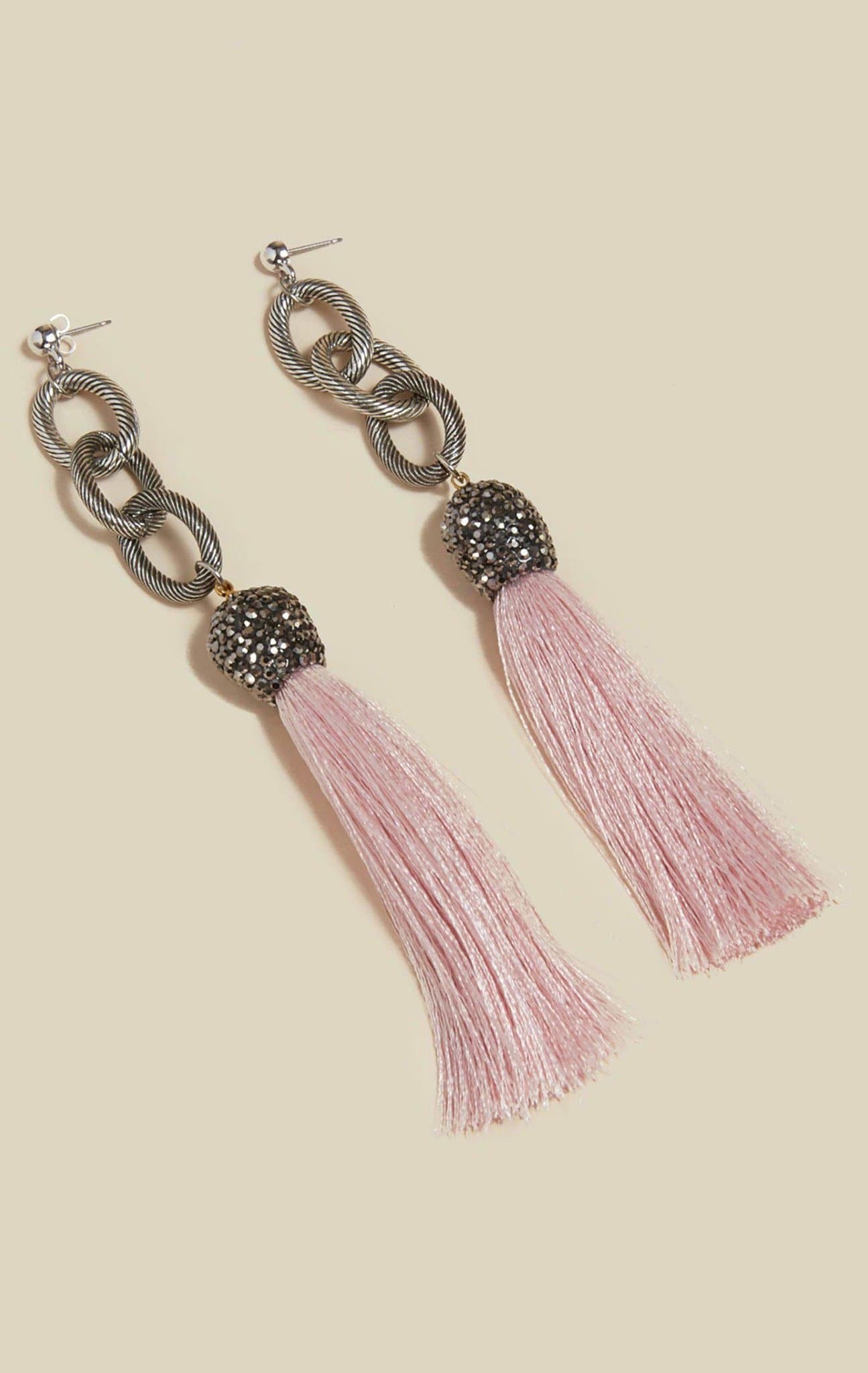 VANESSA MOONEY THE ALLORA TASSEL EARRINGS - CREAM