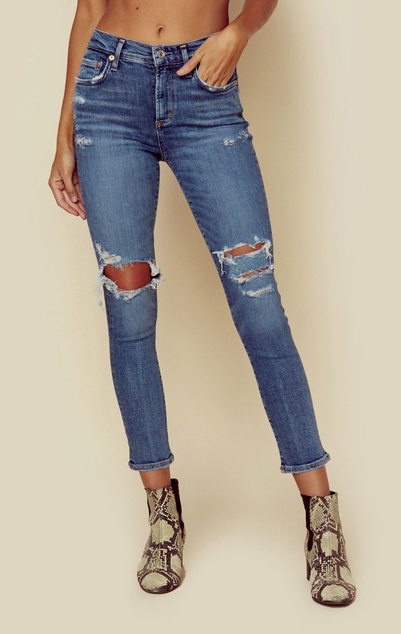 AGOLDE SOPHIE HIGH RISE SKINNY CROP - SPITE