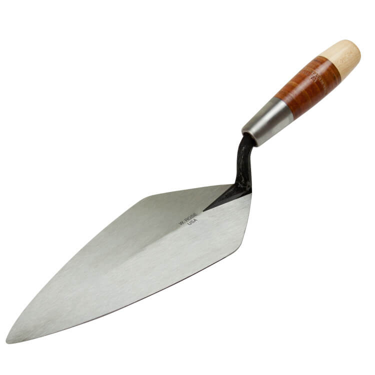 Kraft (W. Rose) 11" Brick Trowel, Narrow London, Leather Handle