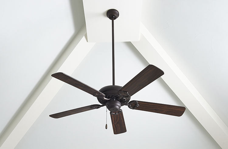 Consider how long the downrod should be for your ceiling fan.