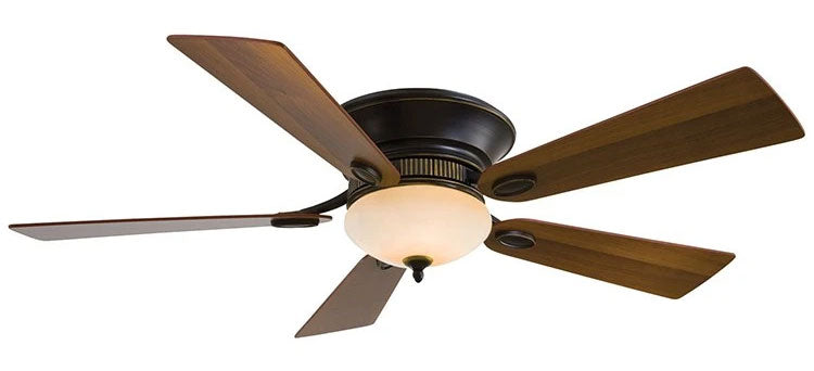 Flush mount ceiling fan.