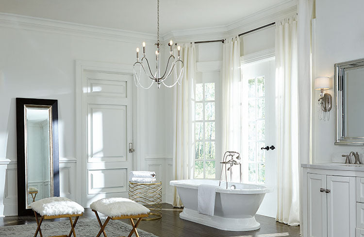 Traditional or Island Chandelier in the Bath