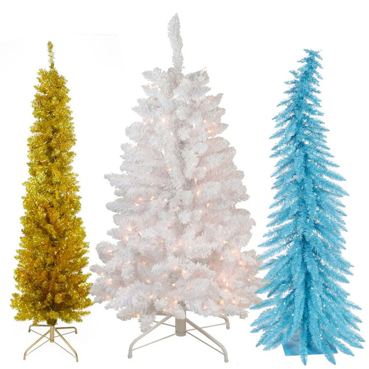 White & Colorful Christmas Trees