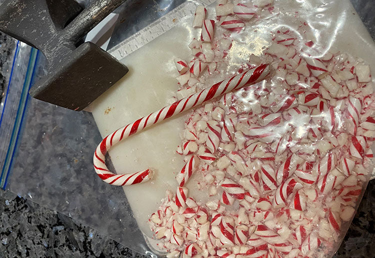 Crush the peppermint.