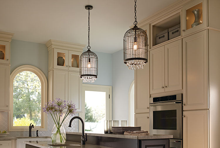 An easy way to update your kitchen is replacing your lighting.