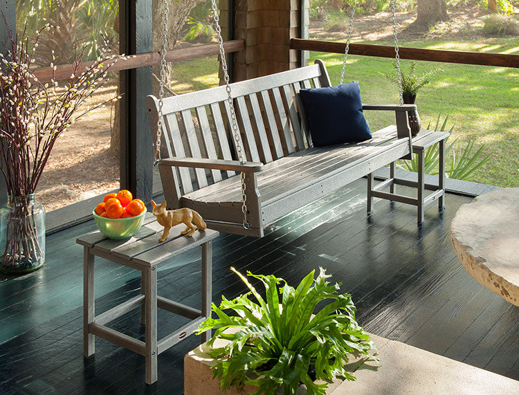 Add a porch swing like the one shown here by Polywood.