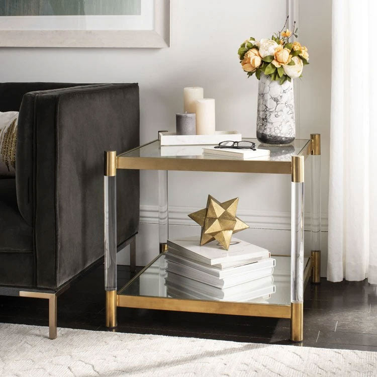 Ships Free Safavieh SFV2512A Shayla Acrylic Accent Table