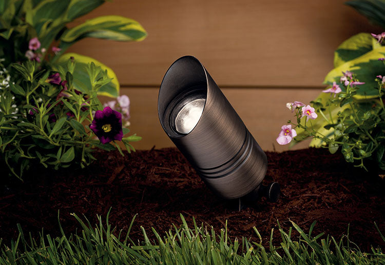 When installing landscape lighting—especially ground-based uplights—make sure it does not shine past its intended target.