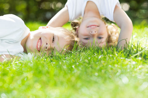 Kids happily playing outdoors