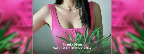 Alt texts: Mother's Day tribute featuring a woman in vibrant pink activewear