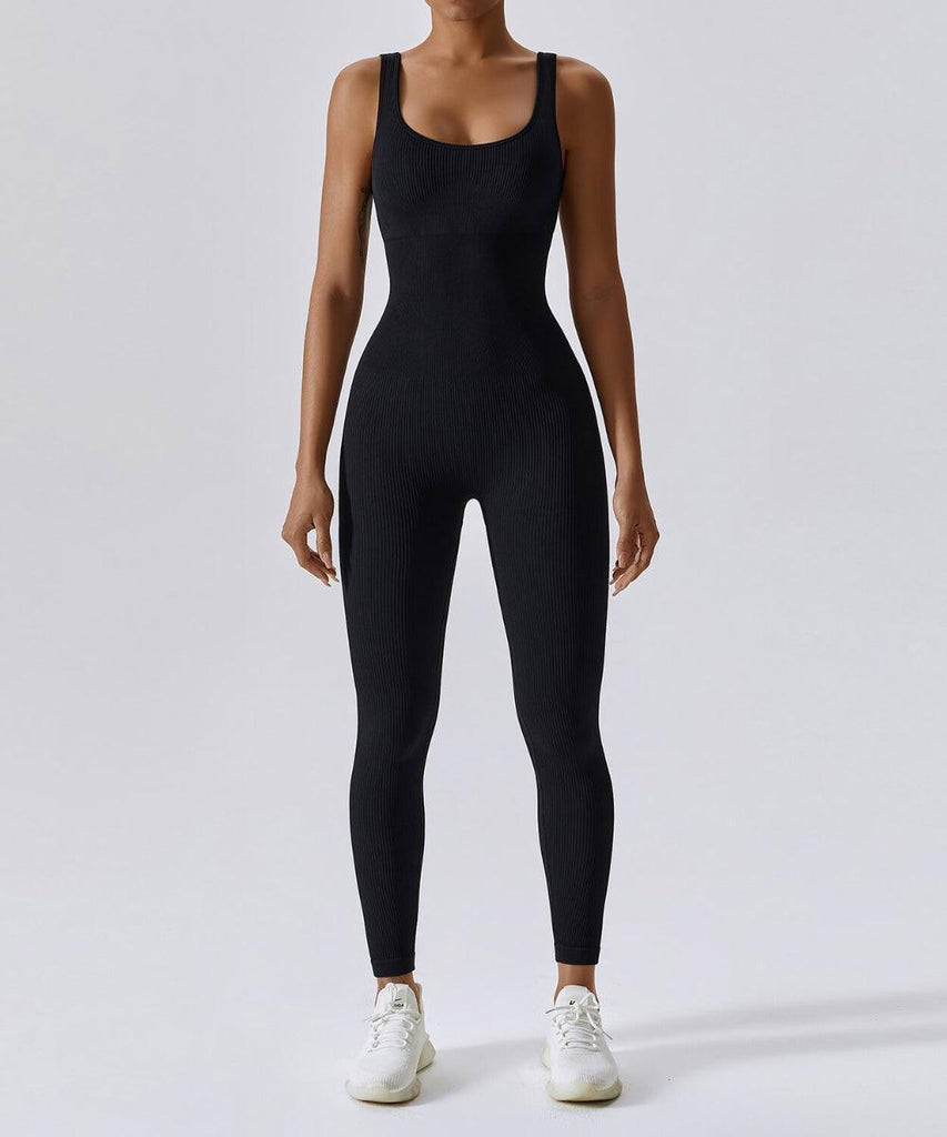 Nova Flare Leggings Backless Bodysuit - Koala - CUTFITWEAR