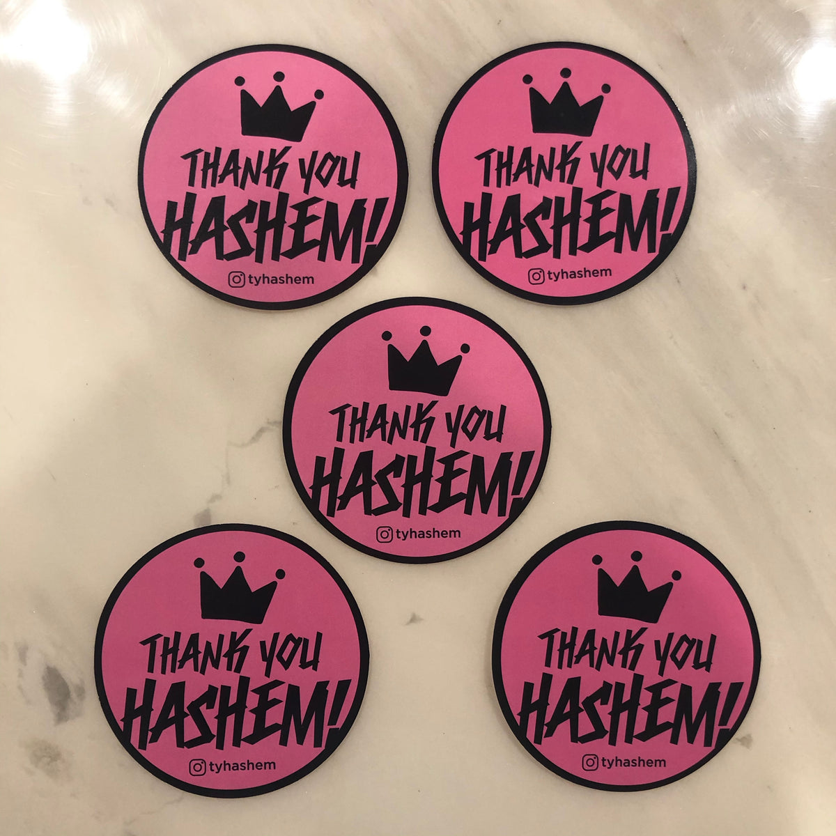 Stickers / Pink / 3in – Thank You Hashem