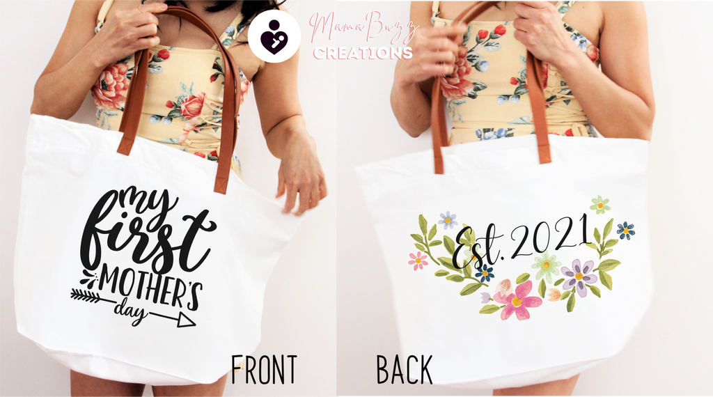 Custom Personalized Canvas Tote Bags for Women Initial 