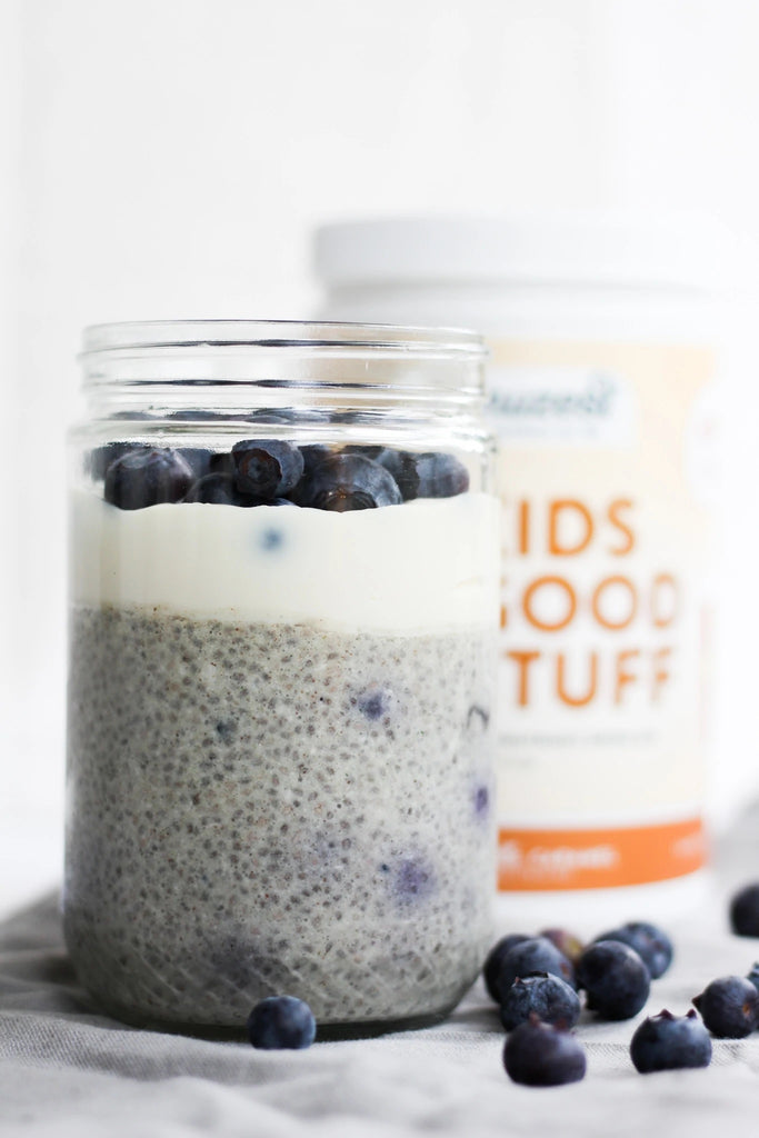 Gut Healthy Blueberry Protein Chia Pudding