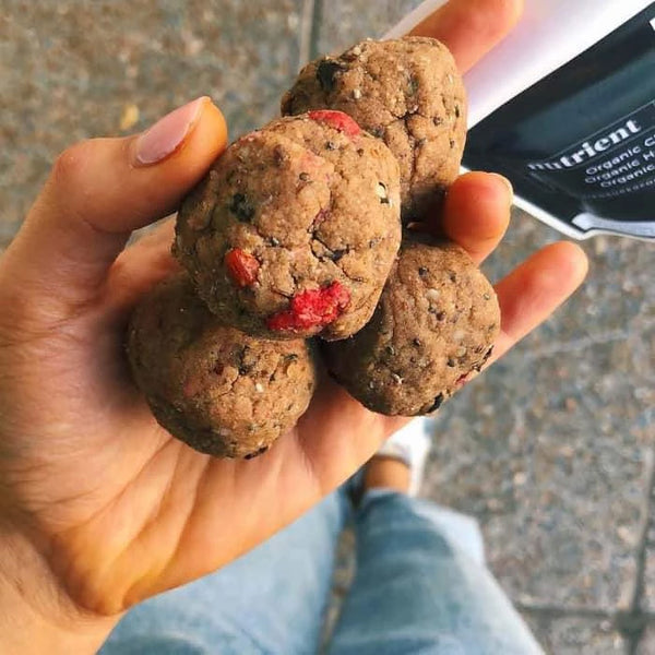 strawberry goji protein balls