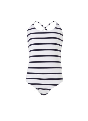 Baby Vicky Marine/White Crossback One Piece Swimsuit