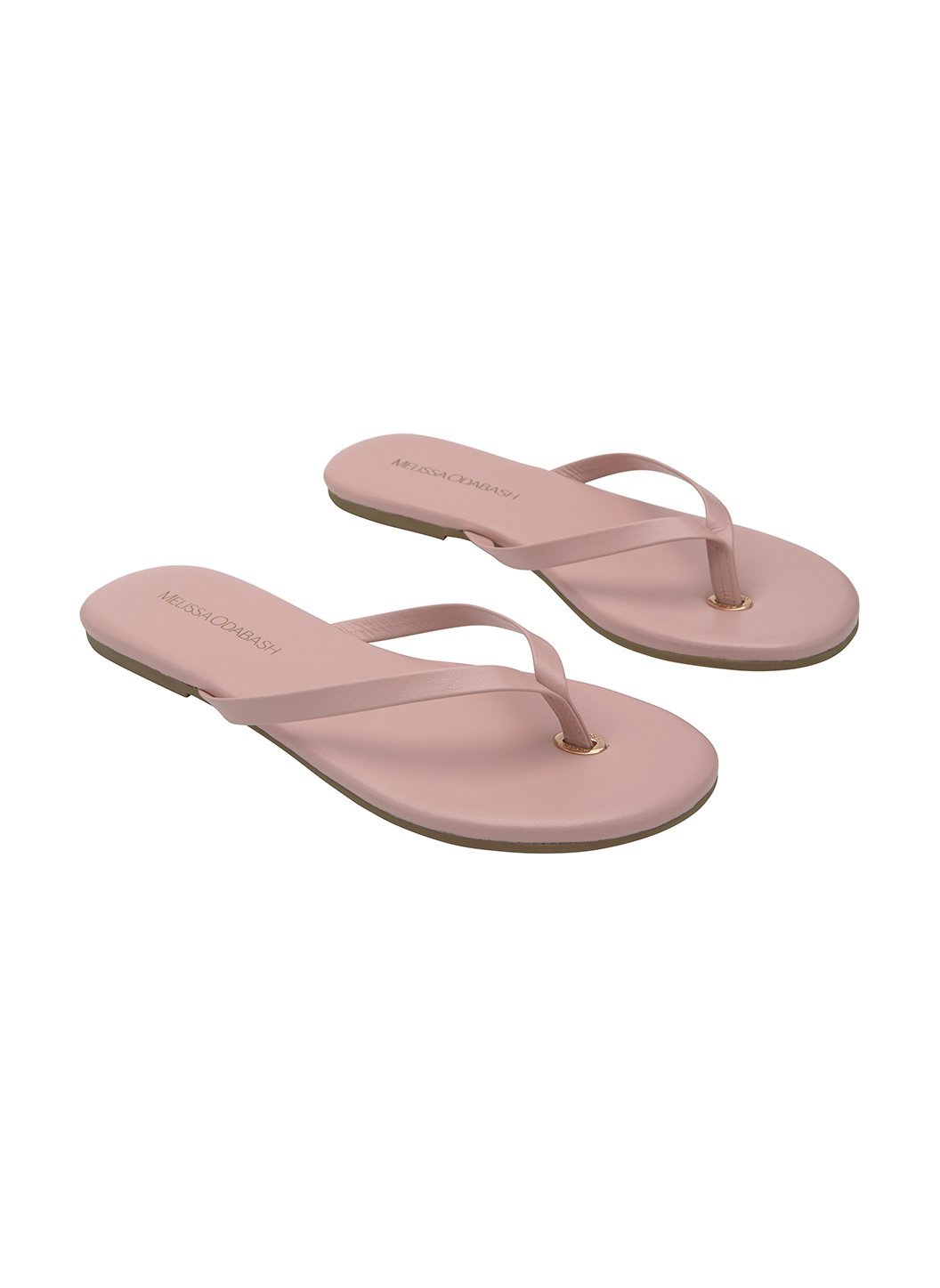 pink leather flip flops