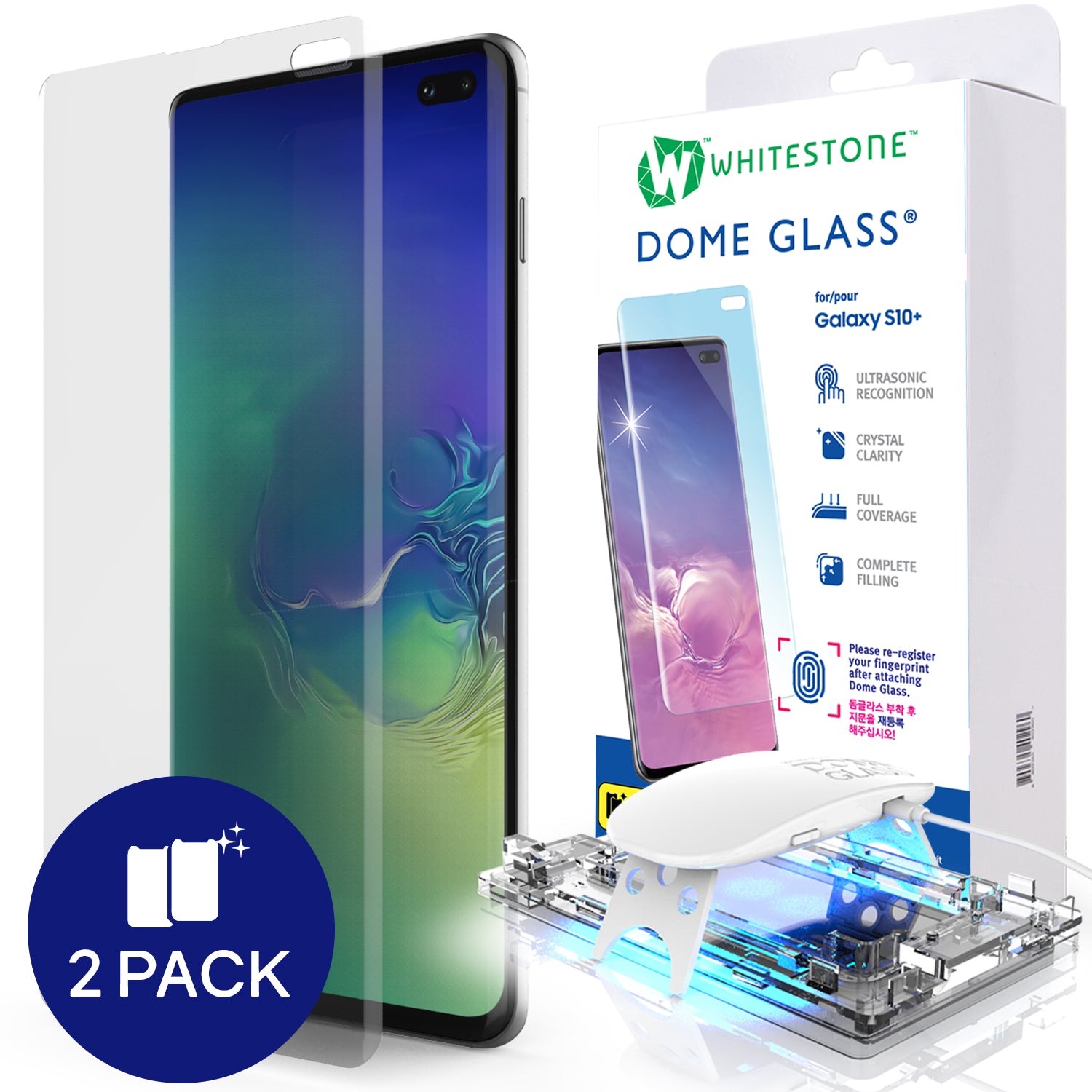 Galaxy S10 Plus Dome Glass Tempered Glass Screen Protector