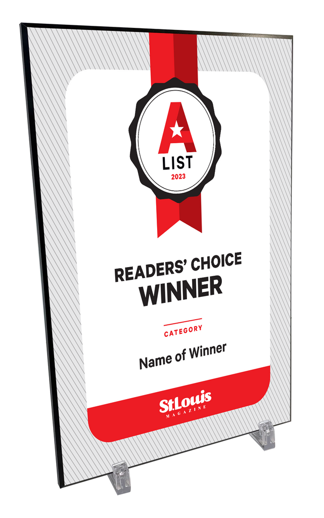 St. Louis Magazine AList Award Plaque