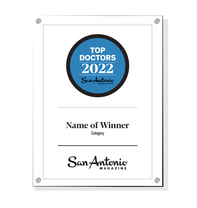 San Antonio Magazine "Top Doctors" Award Acrylic Standoff Plaque