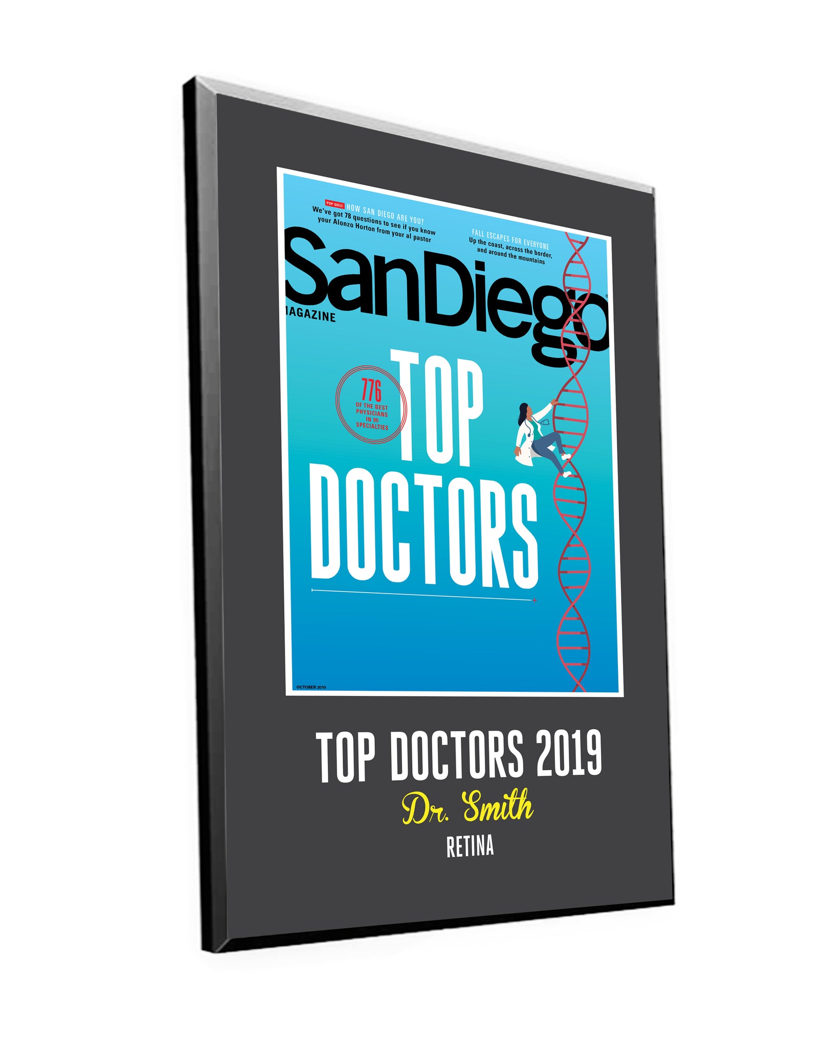 San Diego Magazine "Top Doctors" Award Plaques NewsKeepsake