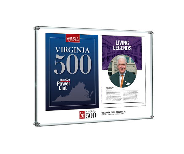 Virginia 500 Cover with Profile Plaque - Acrylic Standoff by NewsKeepsake