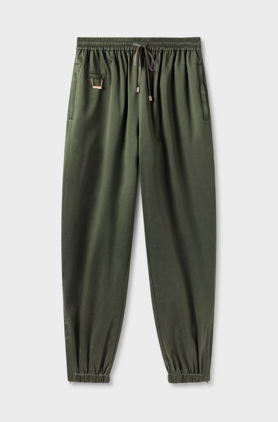 ARIES ARISE Open Hem Silk Track Pants - Navy/Red Contrast Panel | Garmentory