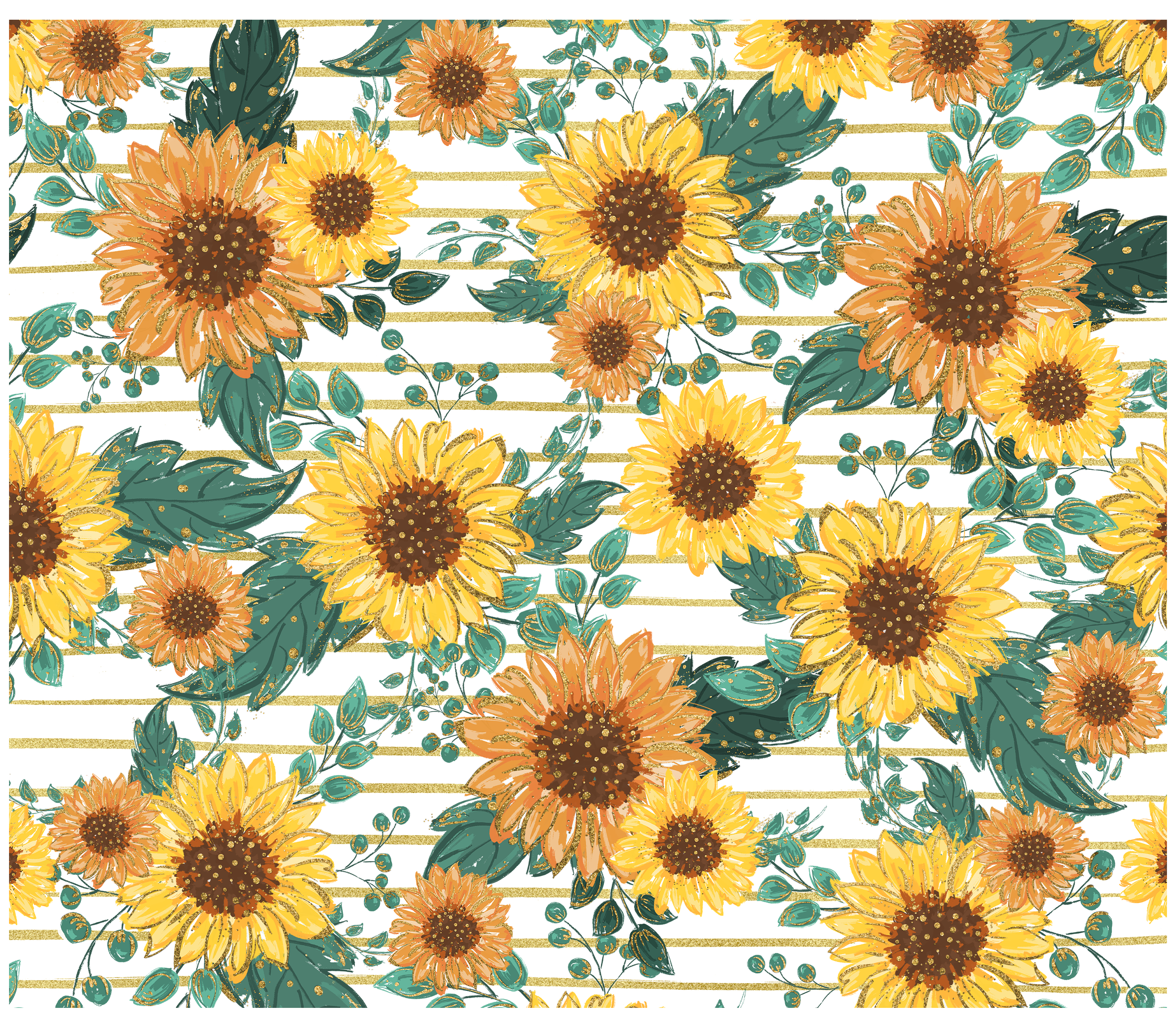 Yellow Sunflower Gnome Tumbler Wrap 40oz Tumbler Wrap Downloadable PNG 