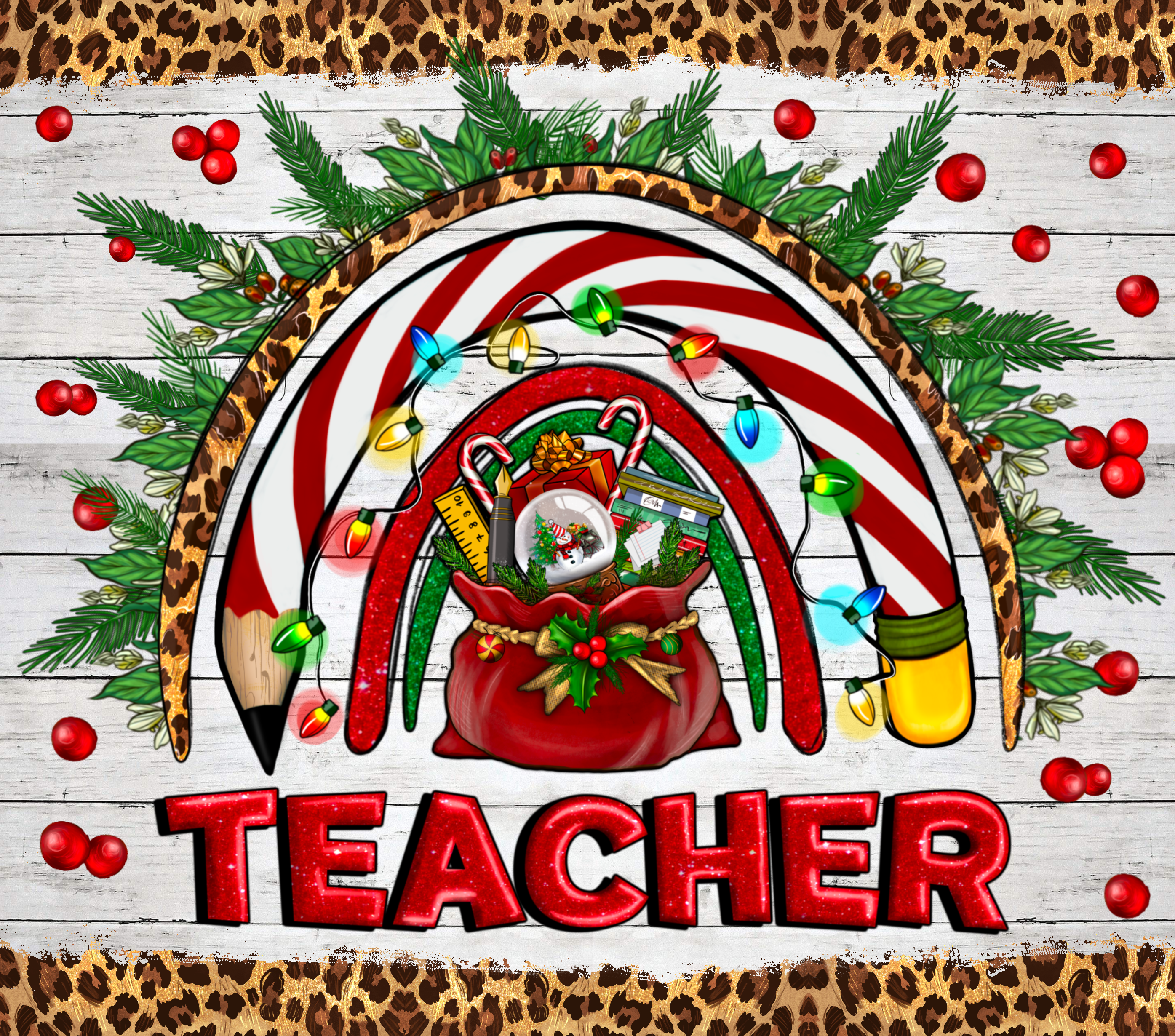 Sublimation Tumbler Wrap -Teacher LOVE