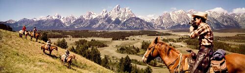 COWBOYS IN GRAND TETONS WYOMING 1964