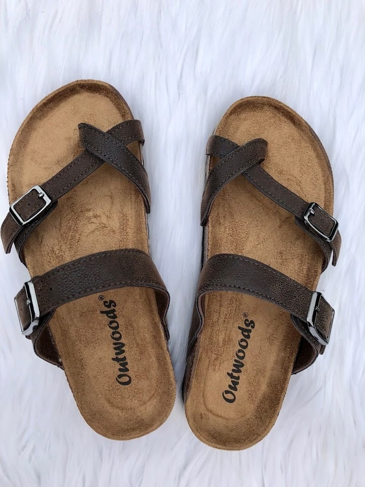 Birkenstock Inspired Sandals-Chocolate