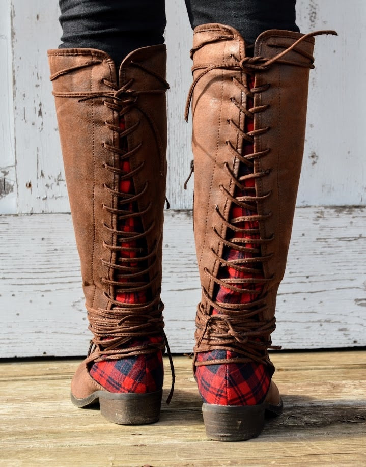 buffalo plaid boots