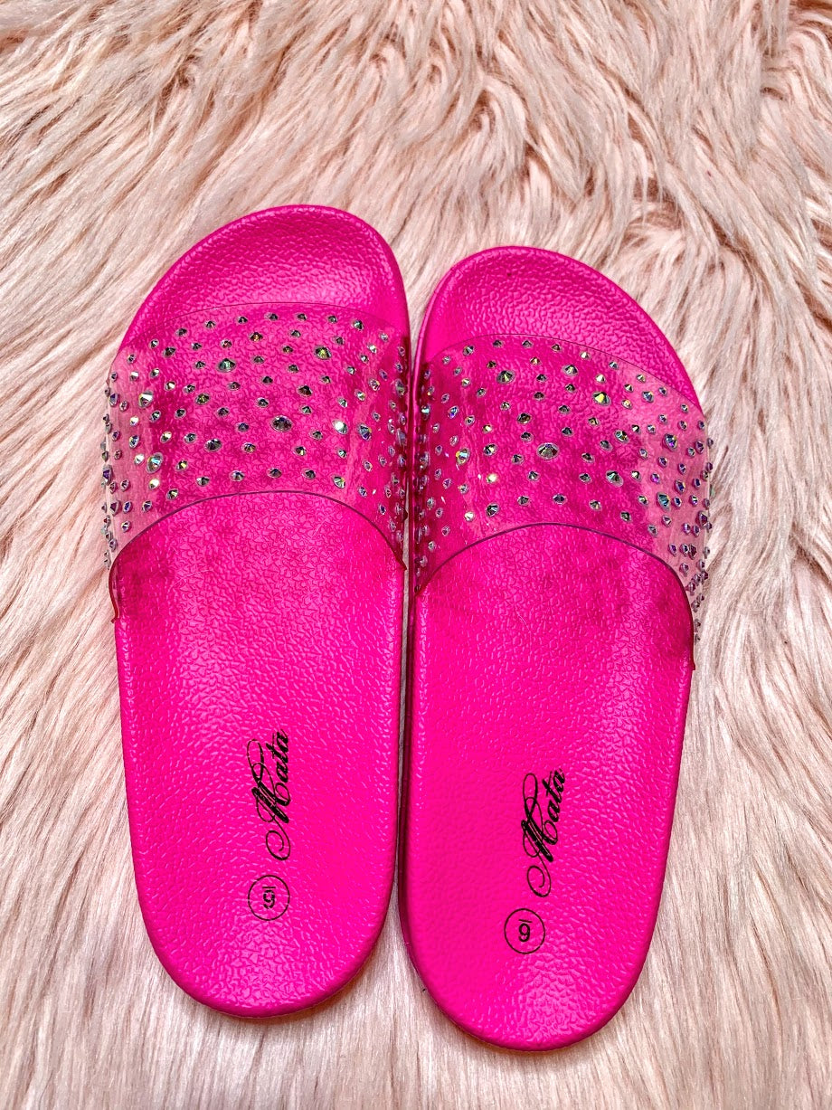 hot pink jelly slides