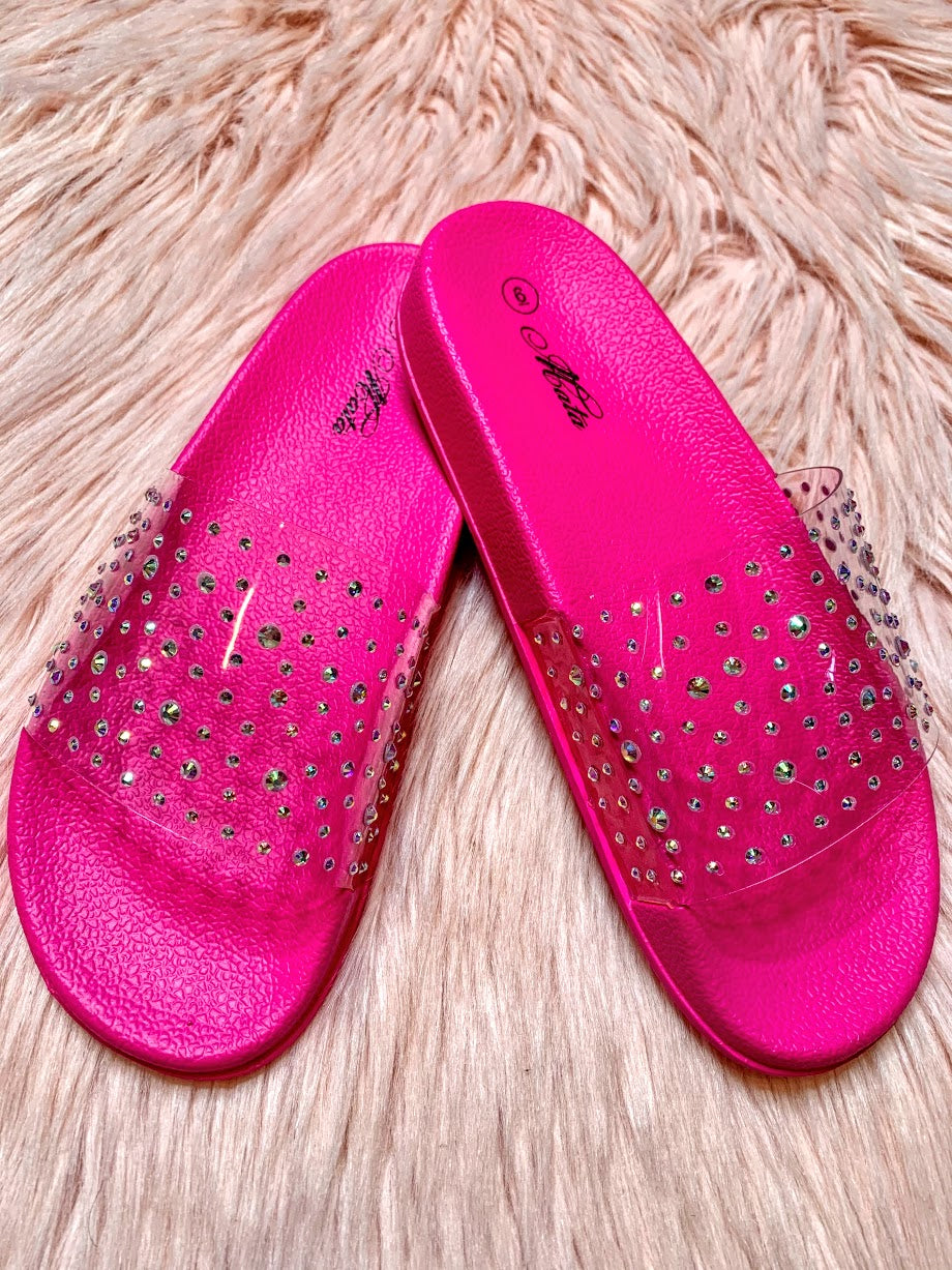 hot pink jelly slides