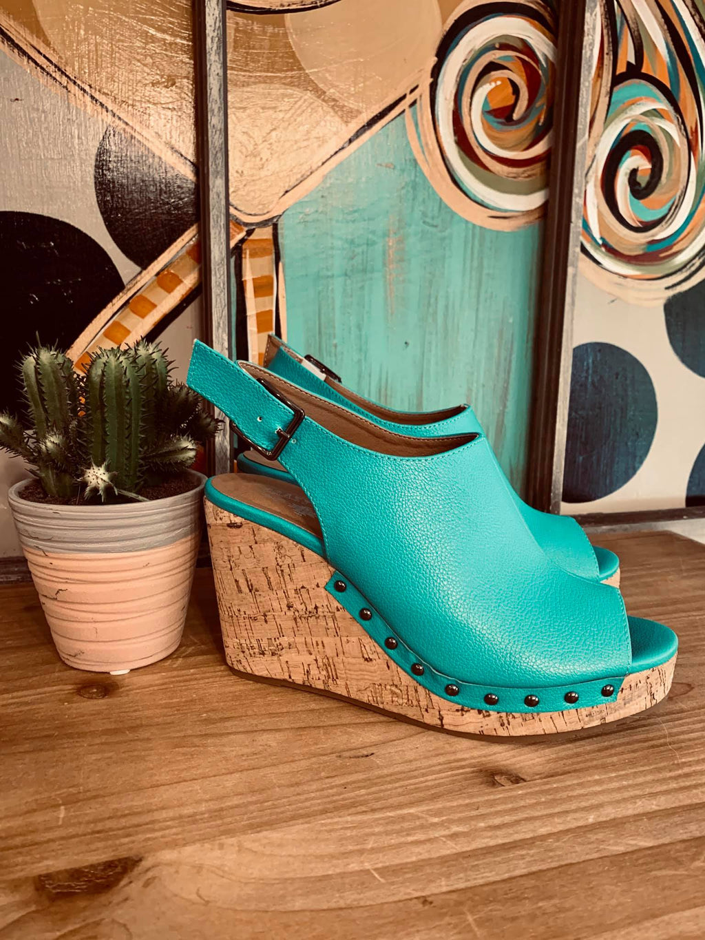 turquoise wedges
