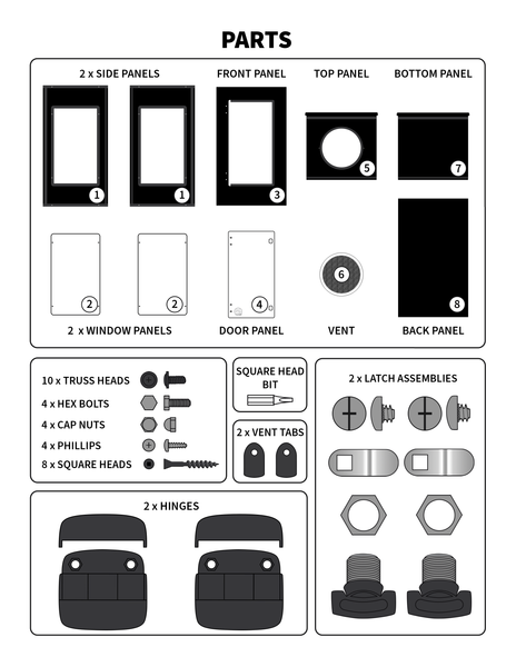 Pangea Small Arboreal PVC Enclosure Parts