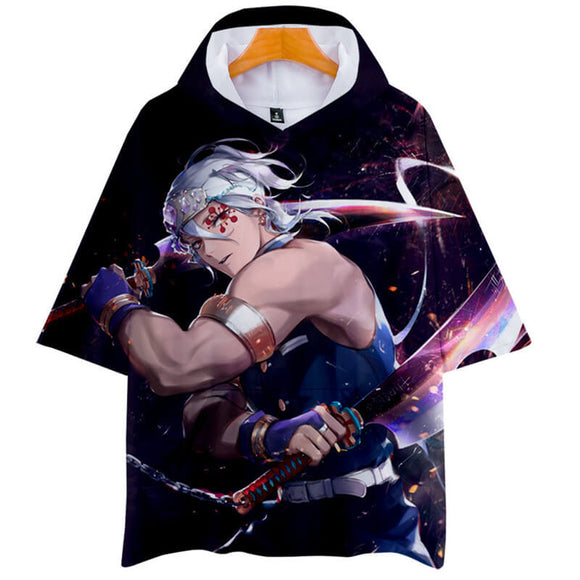 Kimetsu No Yaiba Demon Slayer Casual Hooded T Shirt Mosiyeef - demon slayer roblox shirt