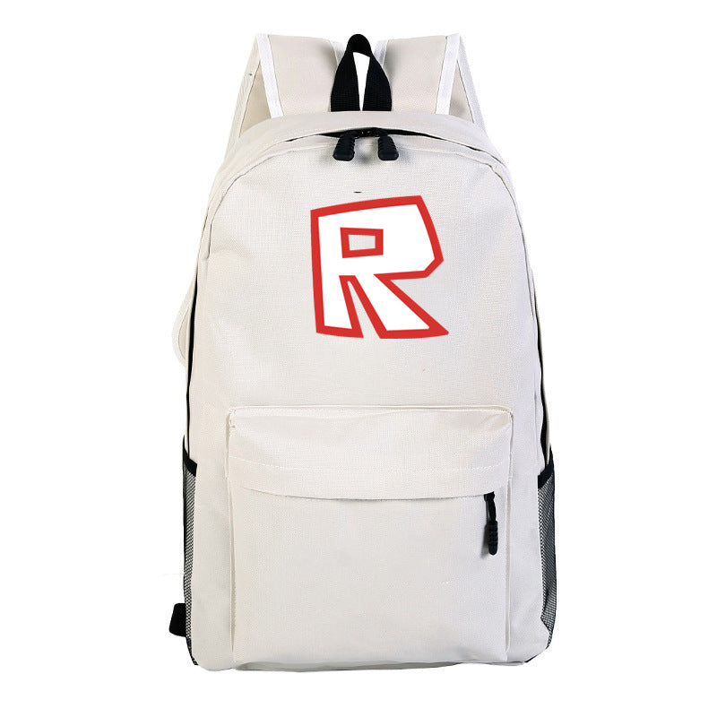 R Print Roblox Backpack For School Students Book Bag Daybag Mosiyeef - red robux packpack