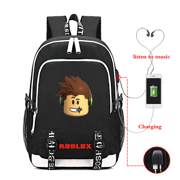 Roblox Large Capacity Roblox Print Backpack For School With Usb Chargi Mosiyeef - us 3049 10 off2018 game roblox printing backpack roblox canvas school bags unisex shoulder bags usb charging laptop backpack travel backpack in