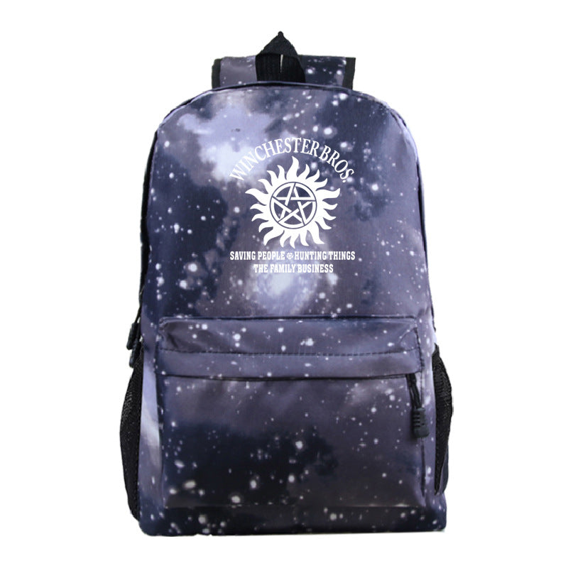 Supernatural Polyester Backpack Bookbags For Students Unisex - roblox backpack for school kids boys girls bags bookabgs