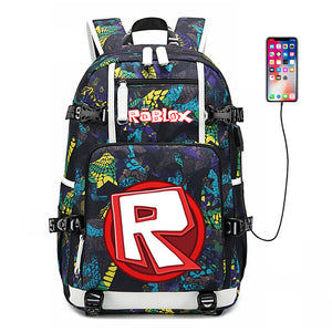 Roblox Big Capacity Cool School Backpack Bookbag With Usb Charging Por Mosiyeef - 2018 roblox usb nuevo carga de juego bolsa mochila