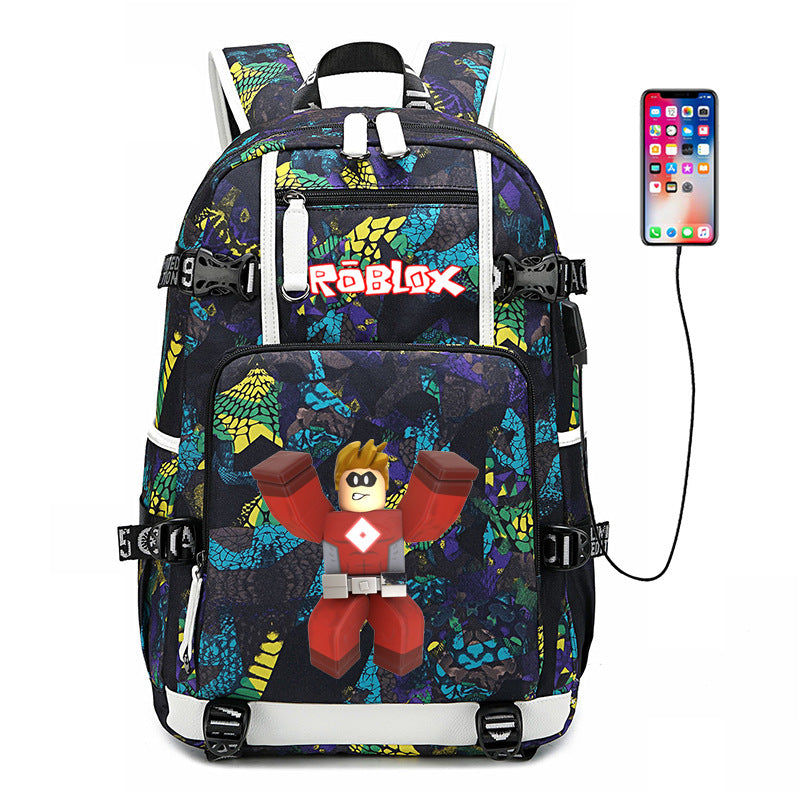 Roblox Big Capacity Cool School Backpack Bookbag With Usb Charging Por Mosiyeef - big mario roblox