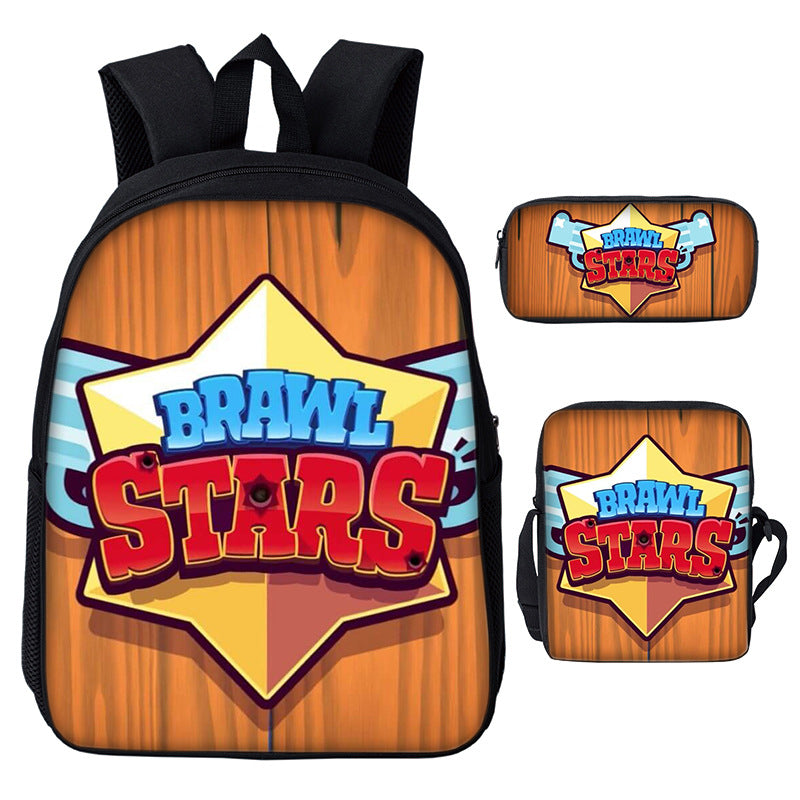 Brawl Stars School Polyester Backpack 3d Print School Bags Set Bookbag Mosiyeef - roblox backpack for students boys girls schoolbag roblox print bookbag mosiyeef