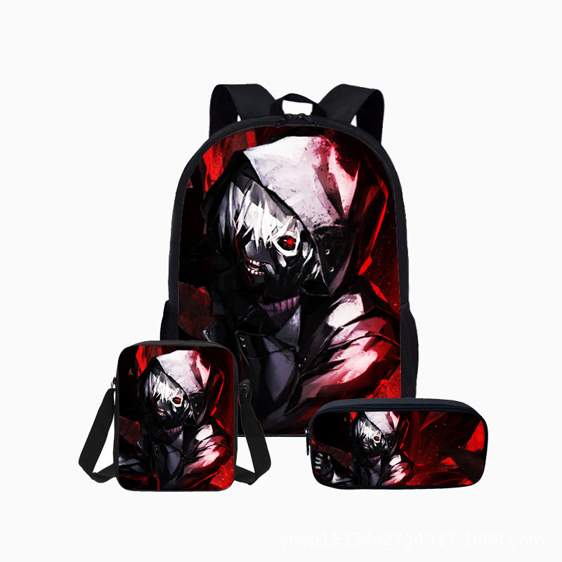 Anime Tokyo Ghoul Backpack Students Bookbag With Lunch Box Pencil Case Mosiyeef - roblox backpack for students boys girls schoolbag roblox print bookbag mosiyeef