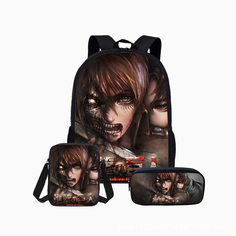 Attack On Titan Shingeki No Kyojin Khaki Students Backpack With Lunch Mosiyeef - attack on titan shingeki no kyojin roblox