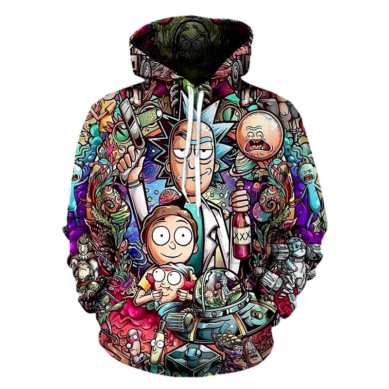 Rick and Morty 3D  Print  Pull Over Hoodies Casual 