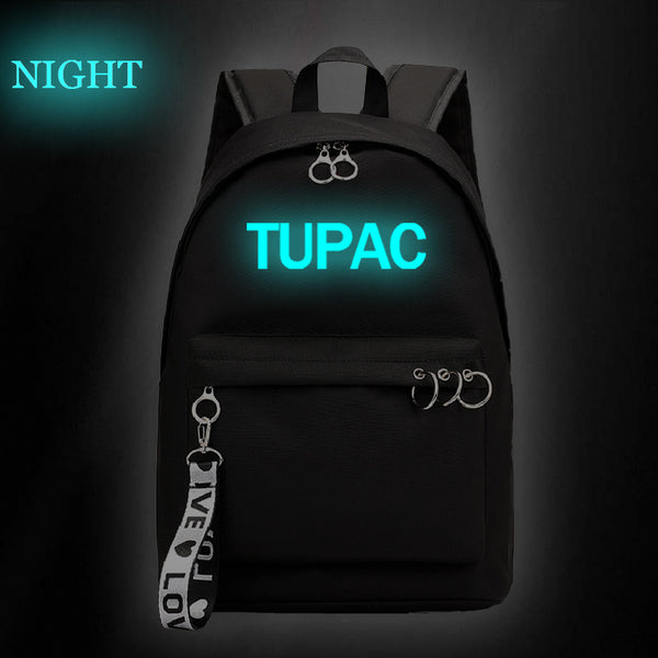 2pac Tupac Shakur Teens Students Hip Hop Fans Backpack Glow In The Dar Mosiyeef - roblox 2pac codes