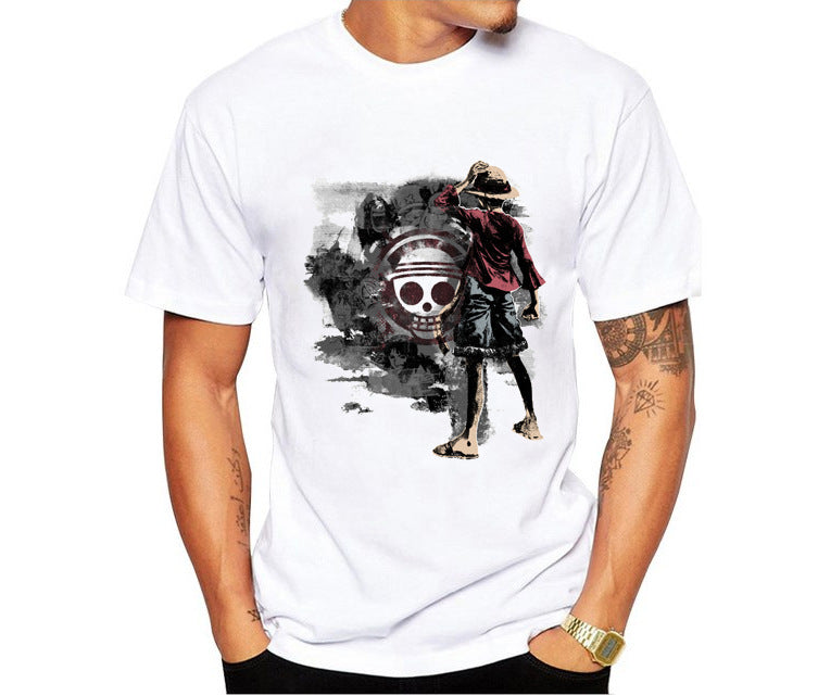 Anime One Piece Straw Hat Pirates Luffy T Shirt Funny Summer - 