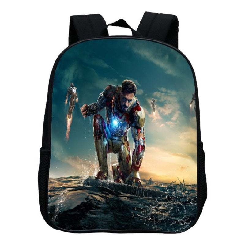 Marvel Kids School Backpack Iron Man Print Bookbags Mosiyeef - roblox iron man kids school backpack with detachable lunch bag glow in the dark